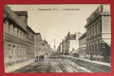 AK FINSTERWALDE um 1910 Blick in die Friedrichstrasse mit Kindern RAR ( 68588