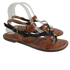 Sam Edelman Sandals Gladis Slingback Leopard Calf Hair Flats Womens US 9