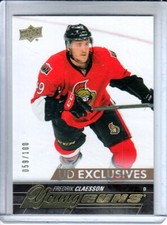 2015-16 Upper Deck Exclusives Young Guns #527 Fredrik Claesson RC /100 SENATORS