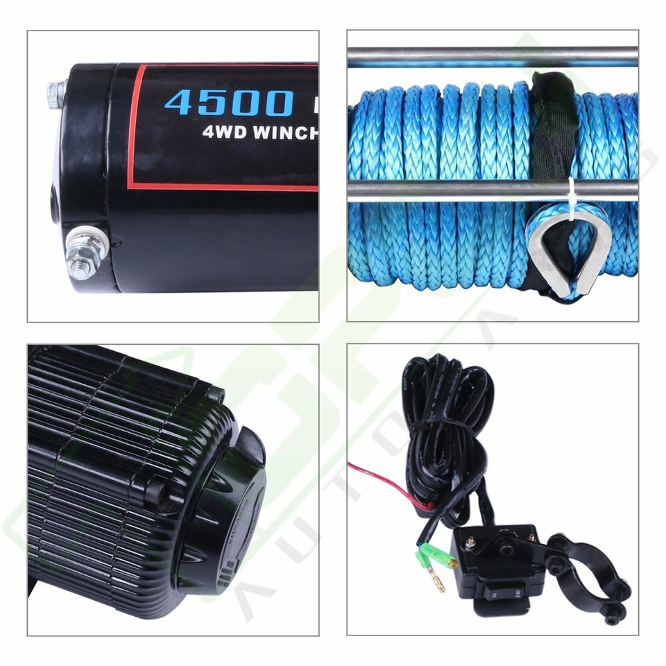 MotoAlliance UTV/ATV 6000lb Winch Kit - Wireless Remote Control 40 Feet Blue Synthetic Winch Rope Viper V2 Ip67 Rated Waterproof Winch