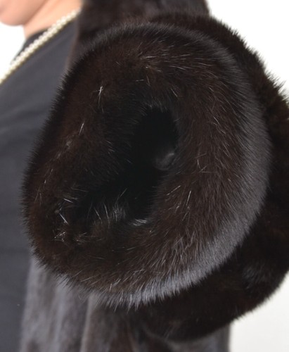 US5219 BLACKGLAMA MINK FUR COAT FEMALE RANCH MINK JACKET SIZE XL - NERZMANTEL - Picture 22 of 23