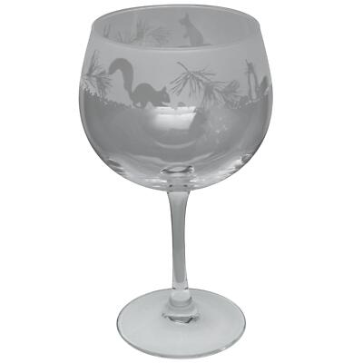 Gin Glass Decorated Squirrel Copa Balloon Glassware Animal Sandblast Gift Animo