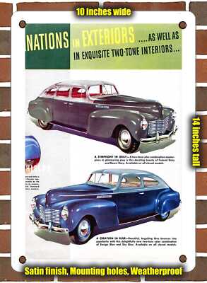 Metal Sign - 1940 Chrysler Two Tones in Grays Blues - 10x14 Inches