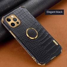 Magnetic Leather Ring Holder Case Cover For iPhone 17 16 14 15 Pro Max 13 11 12