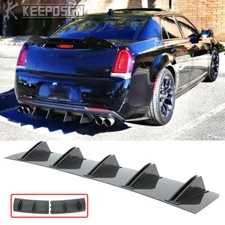 For Chrysler 300 C S SRT8 Carbon Look Rear Bumper Diffuser Splitter Shark Fin US