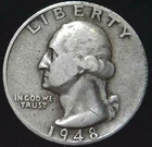 1948-S 25C Washington Quarter 90% Silver 21hct0821