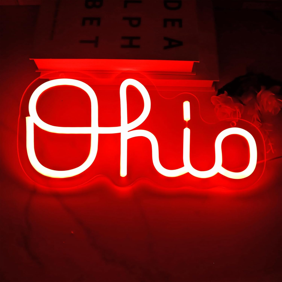Ohio State Neon Signs for Wall Decor, Dimmable Ohio LED Signs Neon Light Signs eBay