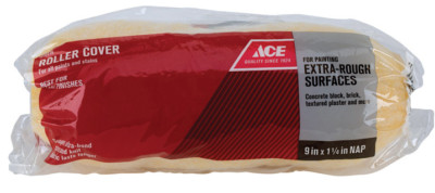 NEW! ACE 9'' PAINT ROLLER COVER, 1-1/4'' NAP FOR EXTRA ROUGH SURFACES, 1336916