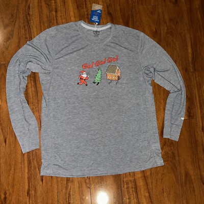 Brooks Women Gray Christmas Run Merry Go Graphic Long Sleeve