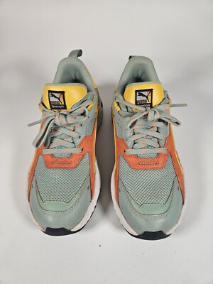 PUMA RS-TRCK Love Green Fog Hot Heat Yellow Sizzle Running shoes Womens 6.5
