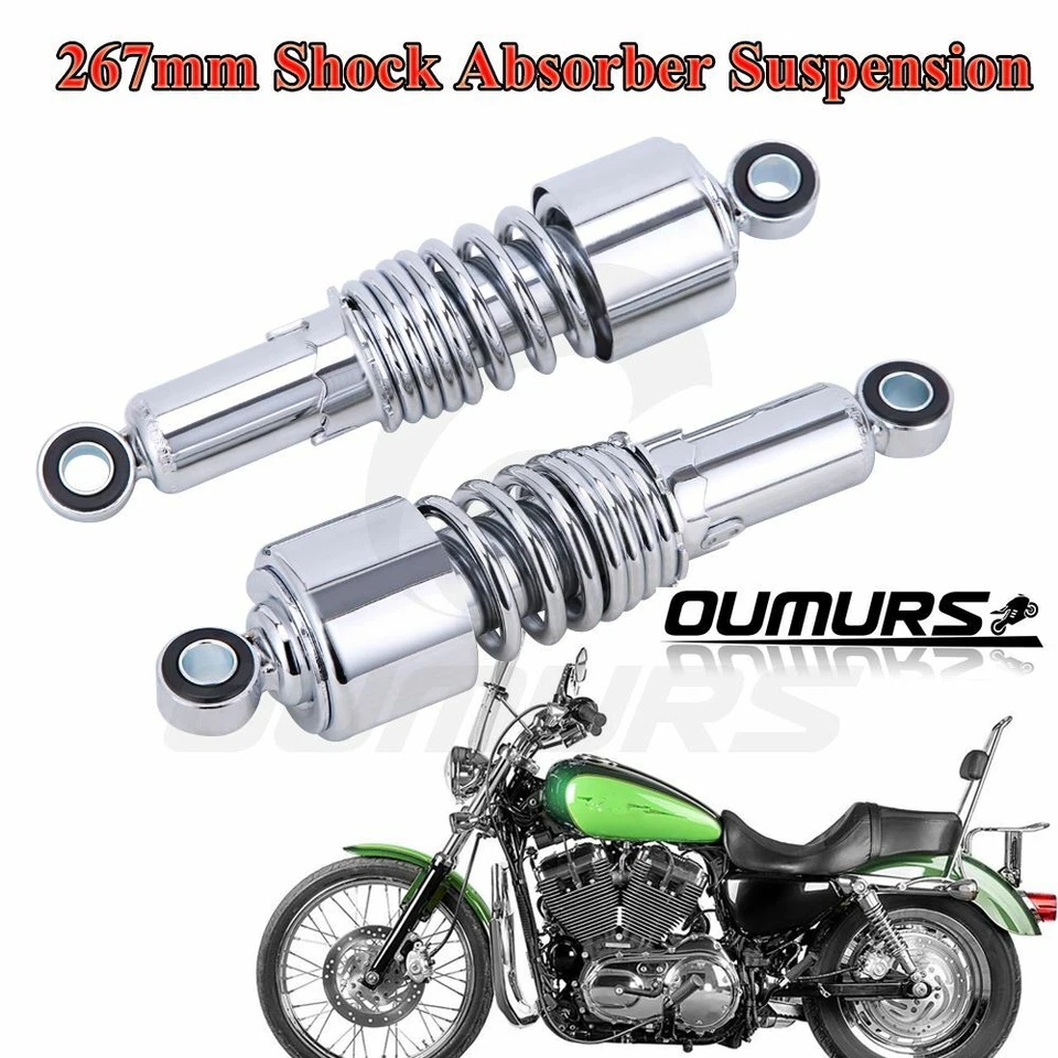 For Harley Touring Road King Street Glide Dyna 10.5'' Rear Air Shock Absorber US - Image 2 of 4