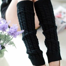 Womens Winter Warm Leg Warmers Cable Knit Knitted Crochet Long Socks Boot Cuffs