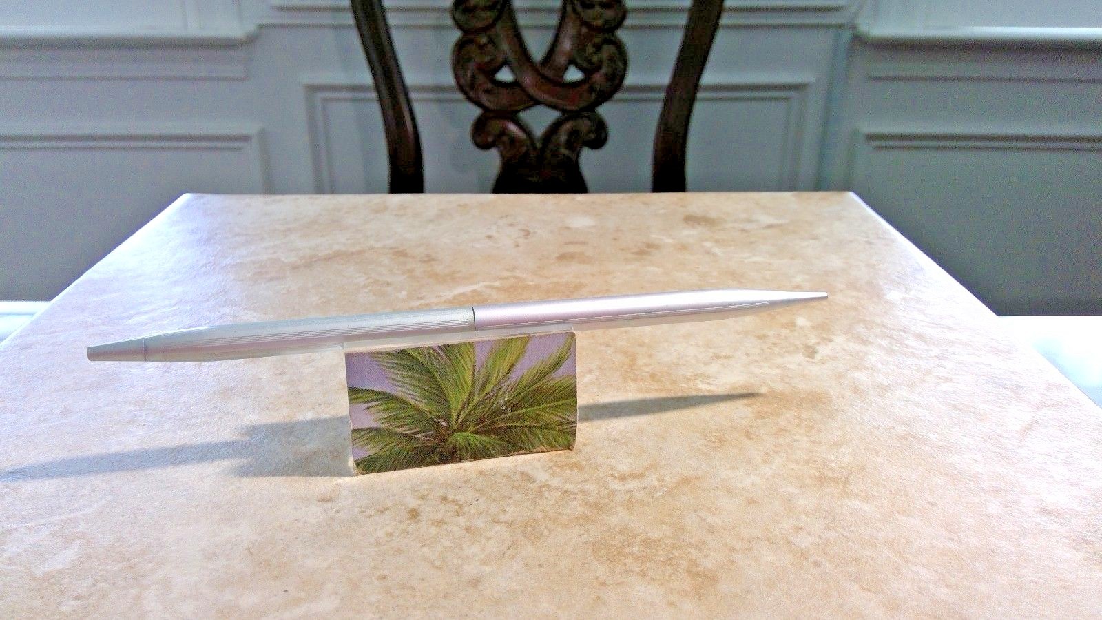 2 Desk Set Replacement Pens Executive Slim Type satin silver Finish eBay