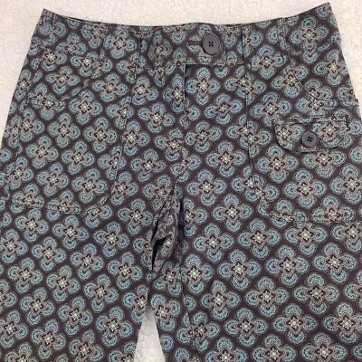 Ann Taylor Loft Pants Womens 4P Petite Colorful Capri Geometric Mid Rise 30x16.5