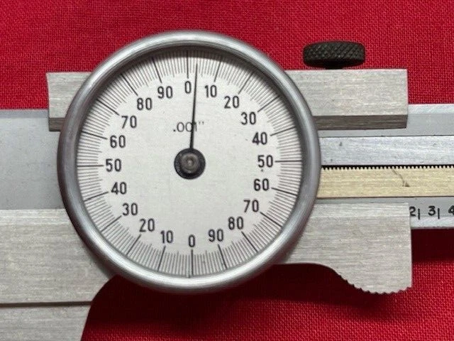 Helios Dial Caliper with Regular Jaws, Silver Face, 4"   - VINTAGE DESIGN RARE! - Image 3 of 4