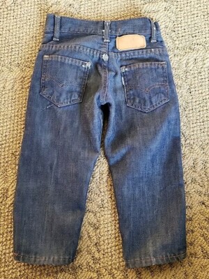 Vtg 1970s Levis 5t Kids Toddler Blue Jeans Distressed Patched