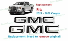 2PCS Set Front Rear White Black GMC Emblem Badge Fit For 2021-2022 GMC Canyon