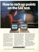 1986 PRINT AD, Commodore 64 128 Computers Rack Up Points On The SAT Test Fun