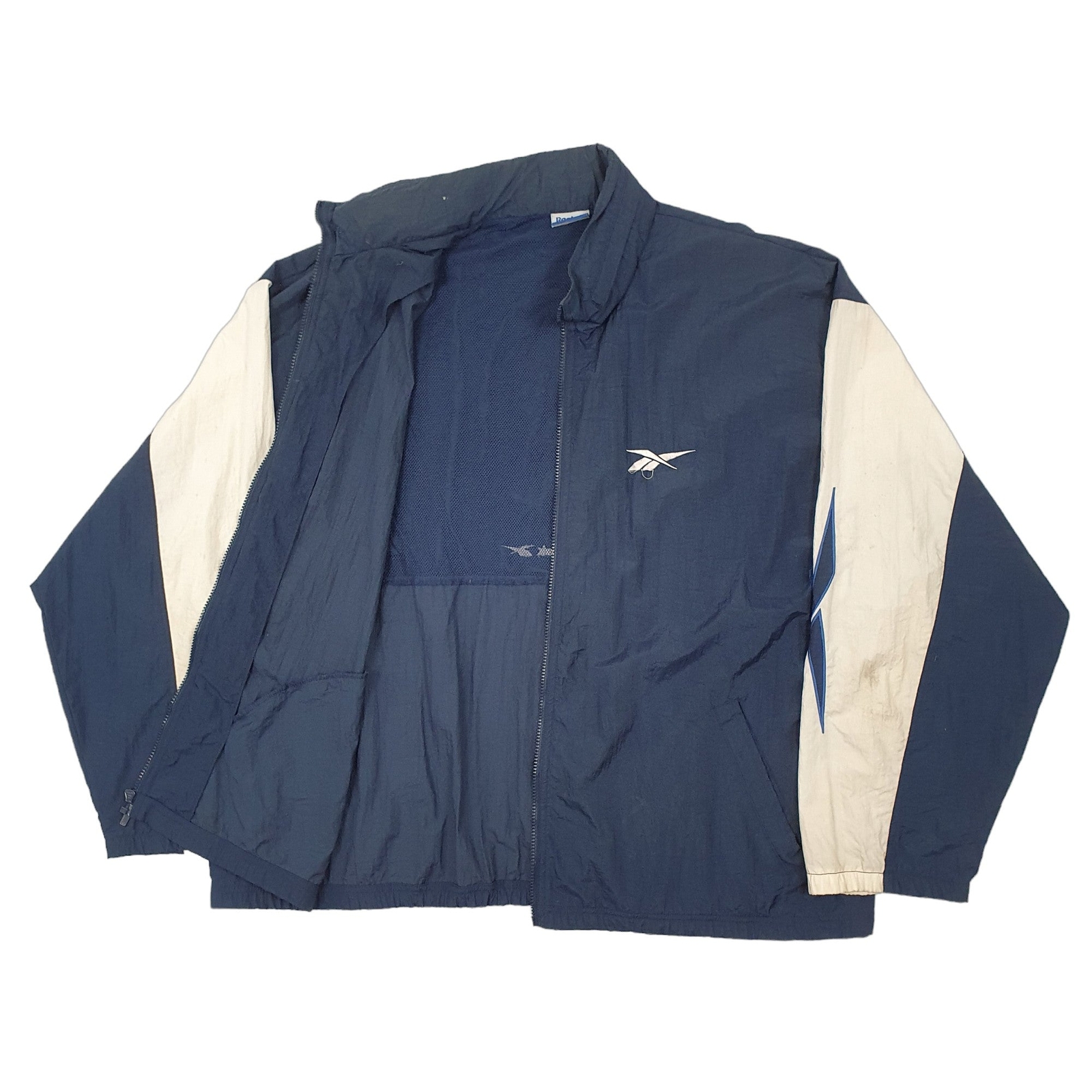 REEBOK Windbreaker Vintage Shell Track Spellout Coat Mens XXL image 2
