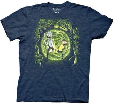 Ripple Junction Rick and Morty Portal The Monsters Adult T-Shirt Heather Navy