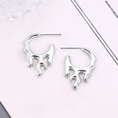 Ohrstecker Creole Sterling Silber 925 Feuer Schlangenfeuer Damen Ohrringe