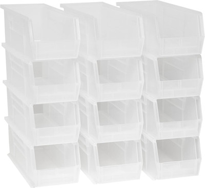 30234 Akrobins Plastic Storage Bins, 15''X5''X5'', Clear, 12-Pack