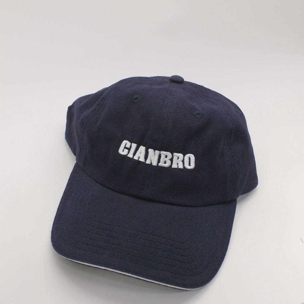 CIANBRO Maine contractor blue baseball cap hook loop back
