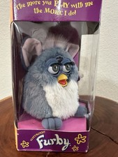 1998 Elephant Furby model 70-800 Blue  White w/ Gray eyes NIB NOS