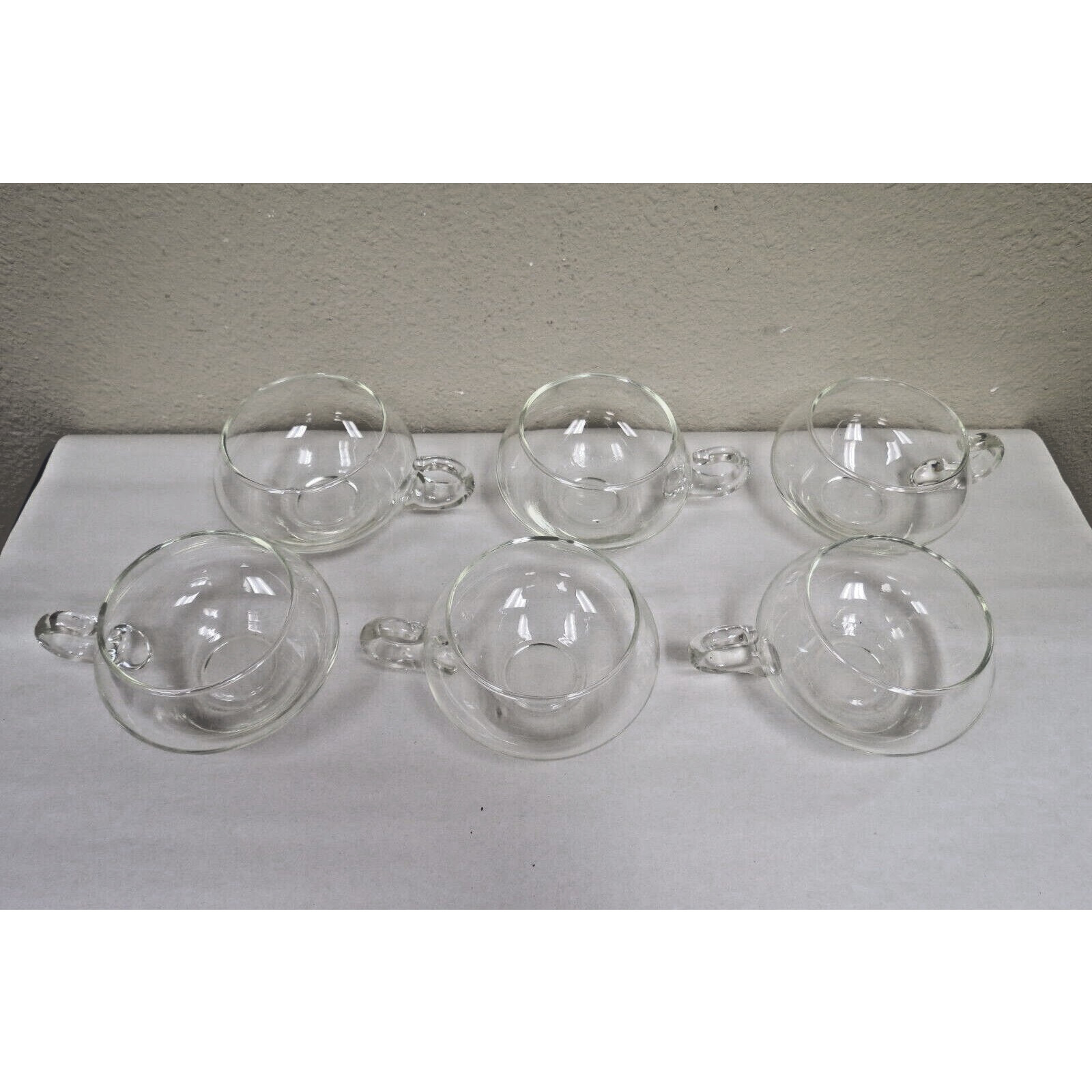 6 MCM Moderno Riekes-Crisa Glass Punch Cups - Mid Century Blown Glass Vintage