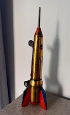 Vintage Hungarian Tin Friction Rocket Space Toy USSR Era Cosmonaut Mechanism