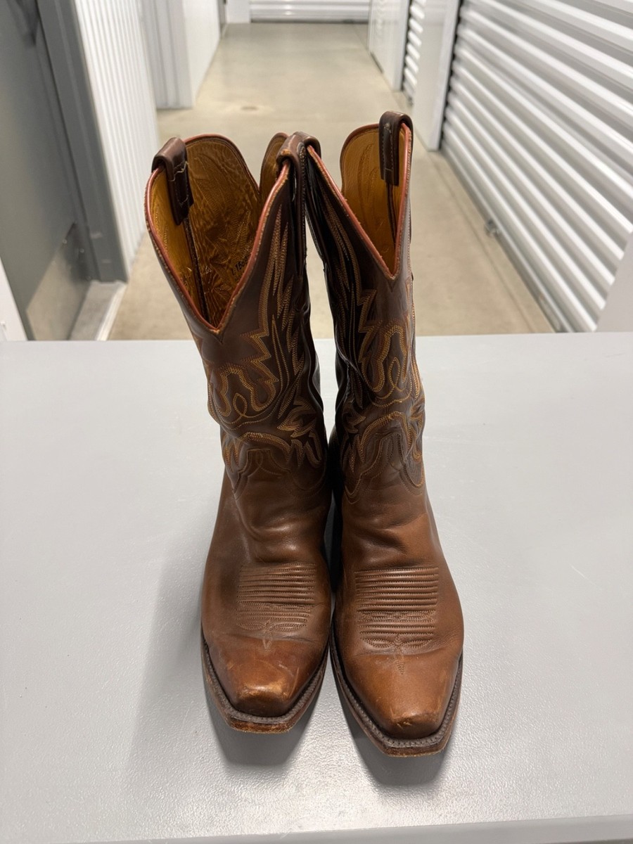 Lucchese Classics Handmade Western Boots Men 10.5 D Brown Leather