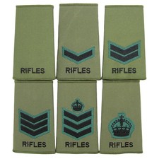 THE RIFLES OLIVE RANK SLIDES BRITISH ARMY RGJ-LI-RGBW-DD