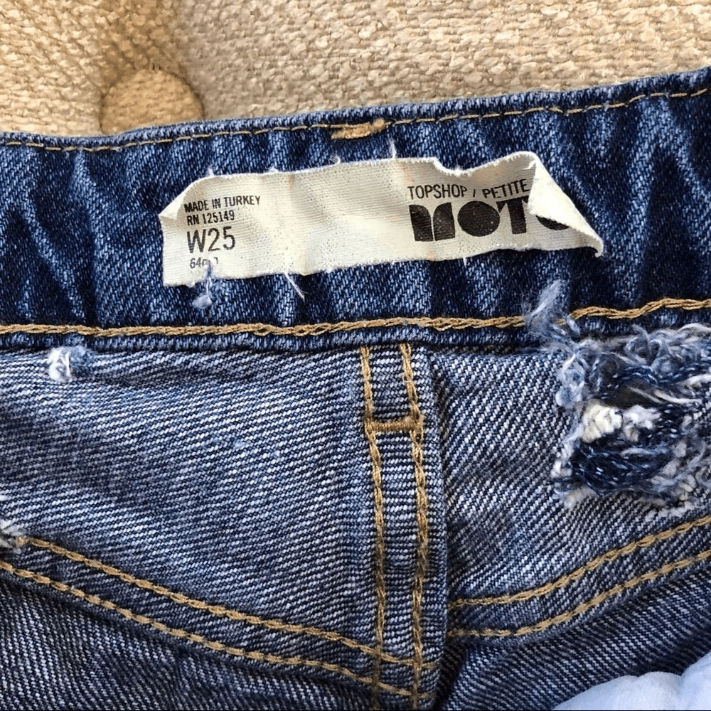 Topshop Petite Moto Destroyed Denim Shorts 25 image 4