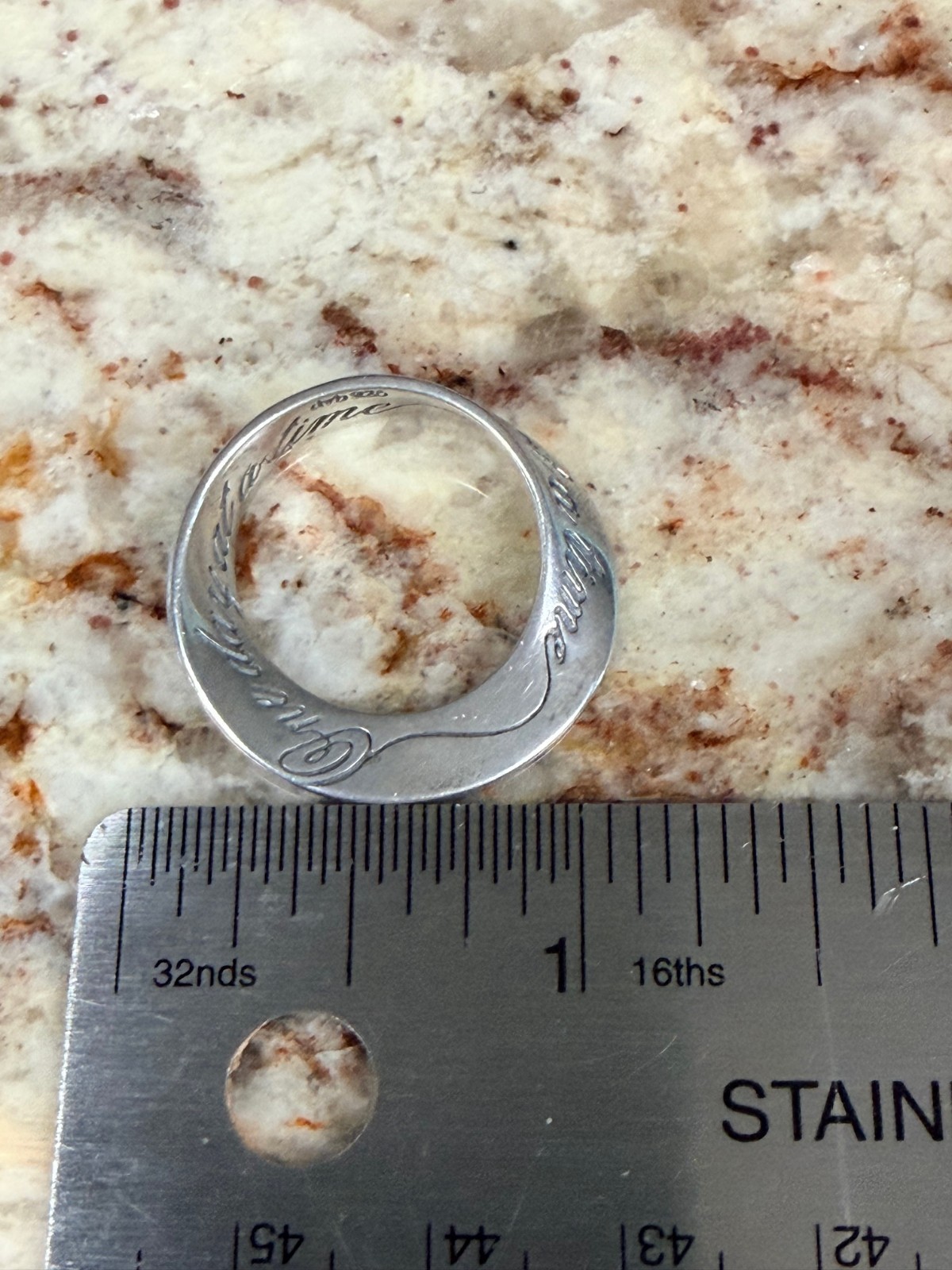 Sterling Silver Mobius Loop Pendant inscribed 'On… - image 4