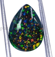 10 Ct Natural Fire Black Opal Ethiopian Certified Rare Precious Gemstone 6MGB