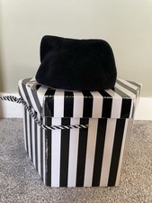 Marie Mercie Paris France Black Small Hat Bow Veil Ascot Races Wedding Funeral