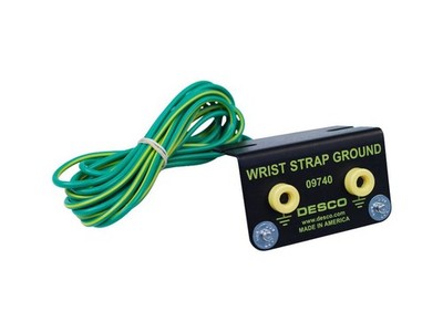 Desco 09740 - Bench Mount Ground for Two Wrist Straps, 4 mm Stud, 10' Ground
