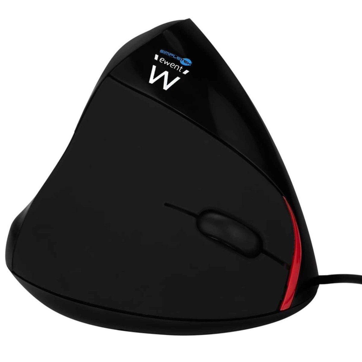 Ewent EW3156 Vertikaler Kabelmaus USB Optisch 1000 DPI Schwarz 5 Tasten - Bild 3