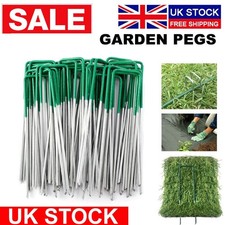 Weed Fabric Galvanised Staples Garden Turf Pins Securing Pegs U Artificial Grass