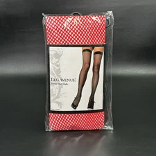 Fishnet Thigh High Stockings Red Halloween Costume Festival Dance Festival