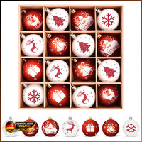 Weihnachtskugeln Kunststoff Set 16 StüCk 6Cm Christbaumkugeln Deko Weihnachten