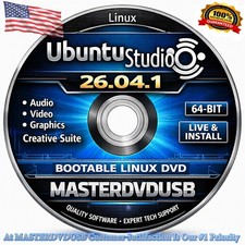 Ubuntu Studio 26.04.1 DVD Live Installer Color HD Label 256SHA Fast Shipping