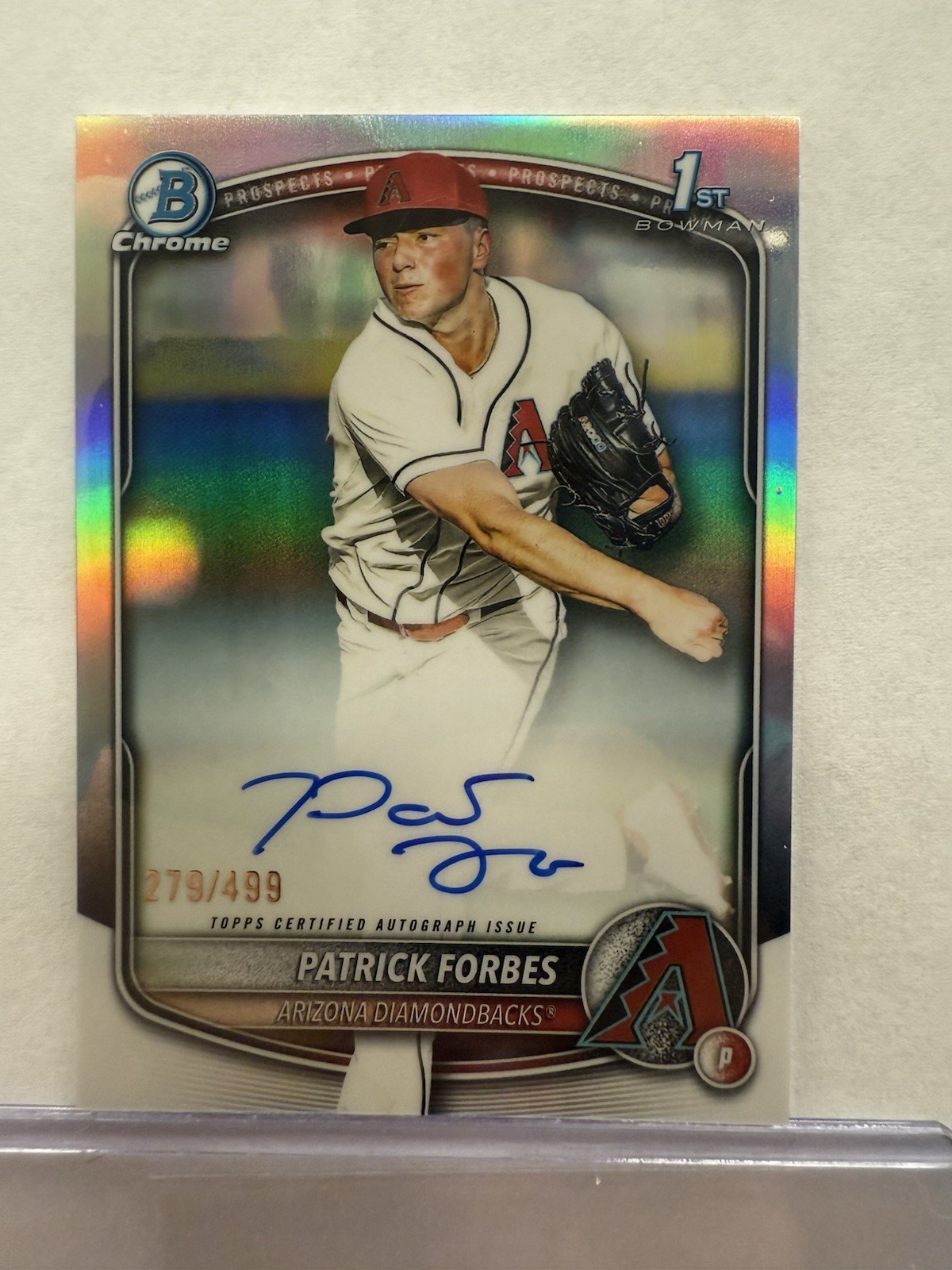 2025 Bowman Draft Patrick Forbes Chrome Auto Refractor 1st #/499 Diamondbacks