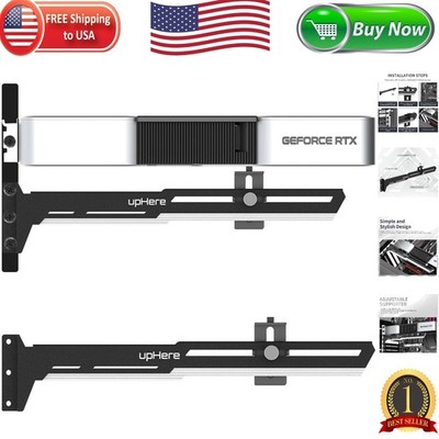 Black & White Adjustable Graphics Card Holder - Sturdy GPU Support System