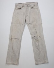 Vtg 90s Levis 501xx Mens 31x30 Distressed Button Fly Original Fit Jeans Gray USA