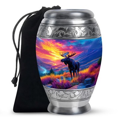 Great Moose Decorative Urns For Human Ashes Adult Mom, Memorial Urn (10 Inch)