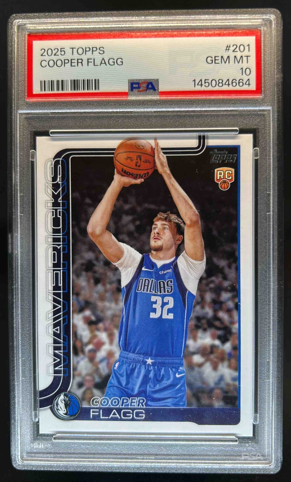 2025-26 Topps Cooper Flagg RC Rookie #201 Mavericks PSA 10 GEM MINT view 1