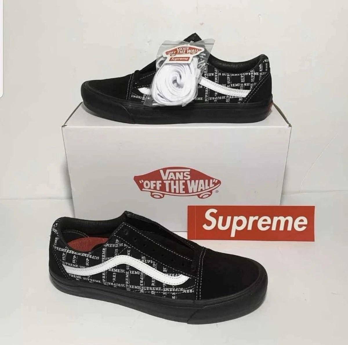Supreme x Vans Old Skool Pro Logo Pattern - Black for sale | Shop