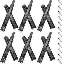 10 Inch Drawer Slides 6 Pairs 12Pcs Full Extension Ball Bearing Drawer Rails S