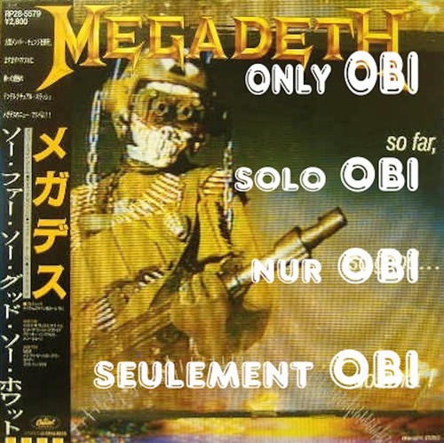 MEGADETH So Far, So Good... So What! Japan ( RP28-5579 ) ***Only OBI***